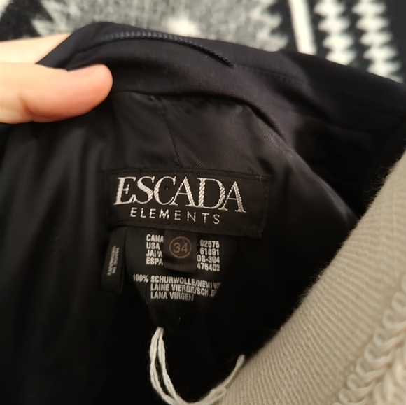 🖤 Vintage 90's Escada Elements Mid-Length Unisex Wear Blazer, Black, Flare Arm - Picture 12 of 14